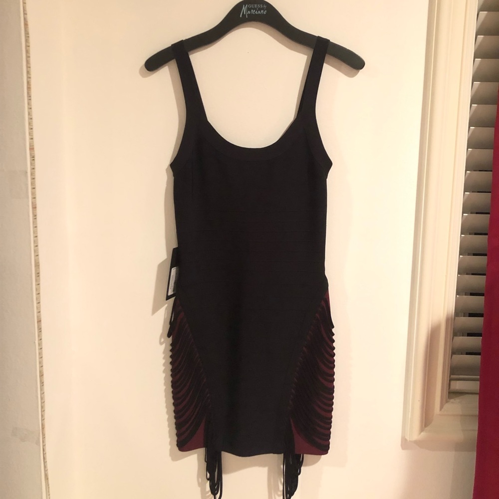 MARCIANO Jet Black Fringe Dress